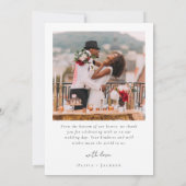 Romantic Script Photo Wedding Bedankkaart (Achterkant)