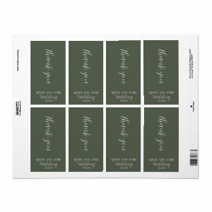 Romantic Script Sage GREEN Bedankt voor je bruilof Etiket