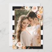 Romantic Script Terracotta Floral Photo Wedding Kaart (Achterkant)