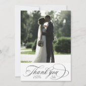Romantic Script Wedding 2 Photo Bedankkaart (Voorkant)
