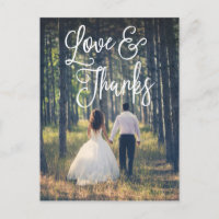 Romantic Script Wedding Dank u Briefkaart