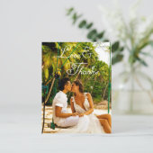 Romantic Script Wedding Dank u Briefkaart (Staand voorkant)