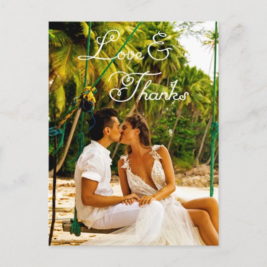 Romantic Script Wedding Dank u Briefkaart (Voorkant)