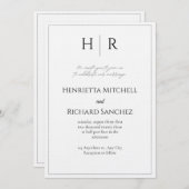 Romantic Script Wedding Invitation – Customizable  (Devant / Derrière)