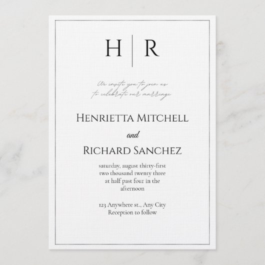 Romantic Script Wedding Invitation – Customizable  (Devant)