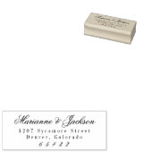 Romantic Script Wedding Return Address Stamp Rubberstempel (Gestempeld)