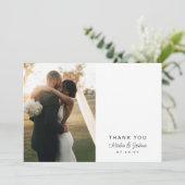 Romantic Script Weduwfoto Hartelijk dank Bedankkaart (Staand voorkant)