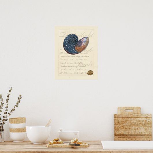 Romantic Seashell Poster (Keuken)