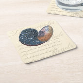 Romantic Seashell Vierkante Kartonnen Onderzetter (Schuin)