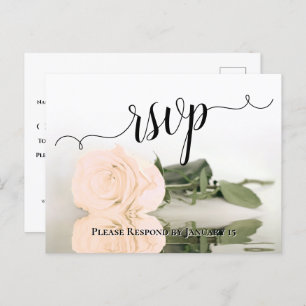 Romantic Sepia Peach Reflecterend Roos Wedding RSV Briefkaart