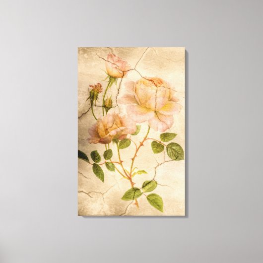 Romantic Shabby Chic Pink Peonies Canvas Afdruk (Voorkant)