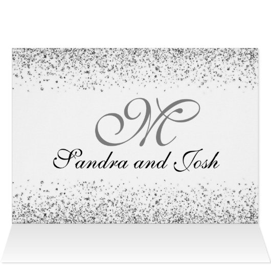 Romantic Silver Glitter Night Sky (Binnen Horizontaal (Boven))