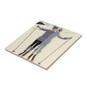 Romantic Skiing Couple Tile Tegeltje (Zijkant)