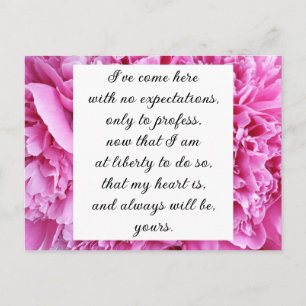 Romantic Snoep Roze Floral Jane Austen Love Quote Briefkaart
