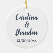 Romantic Snuggle Bunny Love Blue Moon personaliser Keramisch Ornament (Achterkant)