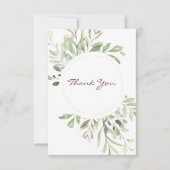 Romantic Soft Botanical Greenery Bedankkaart (Voorkant)