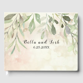 Romantic Soft Botanical Greenery Wedding Gastenboek