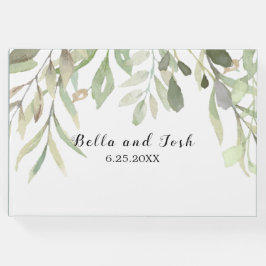 Romantic Soft Botanical Greenery Wedding Gastenboek