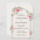 Romantic Soft Pastel Floral Arch Wedding Kaart (Voorkant)