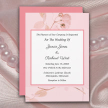 Romantic Soft Pink Rose Bud Wedding Uitnodiging