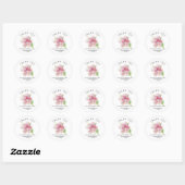 Romantic Soft Pink Thank You Ronde Sticker (Vel)