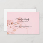 Romantic Soft Rosebud Wedding RSVP (Voorkant / Achterkant)
