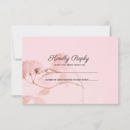 Romantic Soft Rosebud Wedding RSVP Kaartje