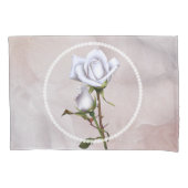 Romantic Soft White Roses Elegant Floral Glam Kussensloop (Voorkant)