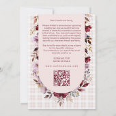Romantic Spring Burgundy Floral Arch Wedding Save The Date (Achterkant)