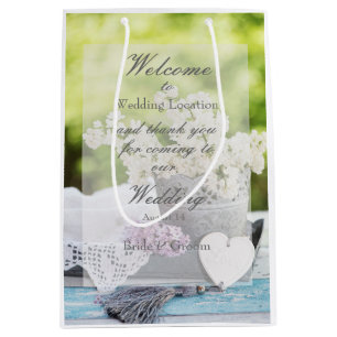 Romantic Spring Flower Floral Lila Wedding Medium Cadeauzakje