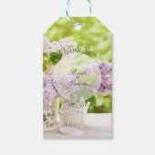 Romantic Spring Flower Floral White Lila Wedding Cadeaulabel (Voorkant)
