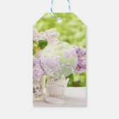 Romantic Spring Flower Floral White Lila Wedding Cadeaulabel (Achterkant)