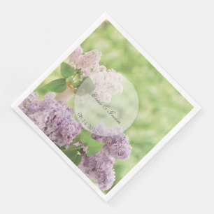 Romantic Spring Flower Floral White Lila Wedding Servetten