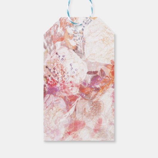 Romantic Spring Pink Flower Wedding for Hang Label Cadeaulabel (Achterkant)