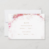 Romantic Spring Pink Flowers Weddenschap RSVP Invo (Voorkant)