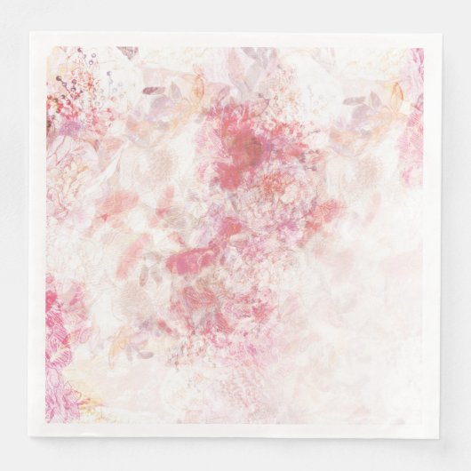 Romantic Spring Pink Flowers Weddenschap Servet (Voorkant)