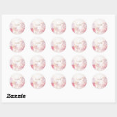 Romantic Spring Pink Flowers Wedding Sticker (Vel)