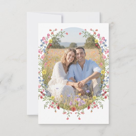Romantic Spring Wildflower Garden Wedding Photo Save The Date (Achterkant)