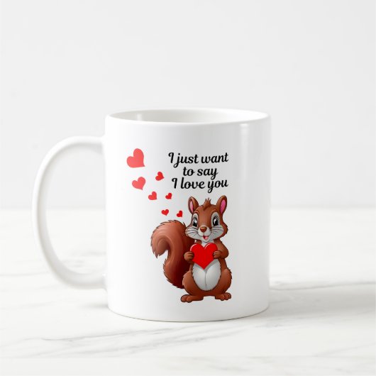 Romantic Squirrel Mug - I love you (Gauche)