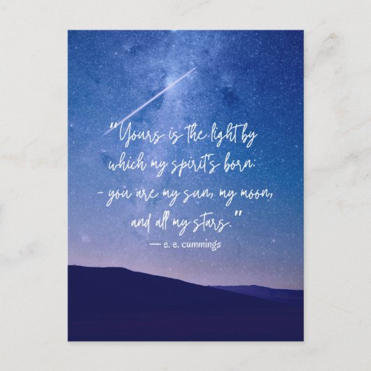 Romantic Stars Cummings Quote Briefkaart (Voorkant)