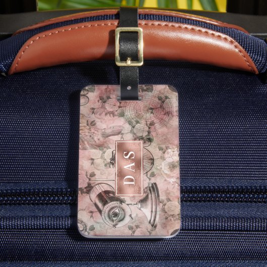 Romantic Steampunk |  Ephemera-monogram Bagagelabel (Voorkant Insitu 2)