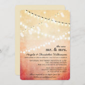 Romantic string lichten na huwelijksuitnodiging kaart (Voorkant / Achterkant)