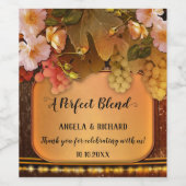 Romantic String Lights-druiven en Rozen Wijnlabel Wijn Etiket (Enkel label)