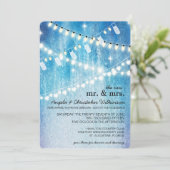 Romantic String Lights Post Wedding Invitation Kaart (Staand voorkant)