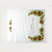 Romantic Sunflower Wedding Wood Foto Booth Wandkleed (Voorkant (horizontaal))
