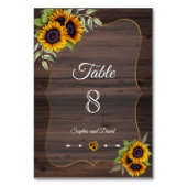 Romantic Sunflower Wood Weddenschap Kaart (Achterkant)