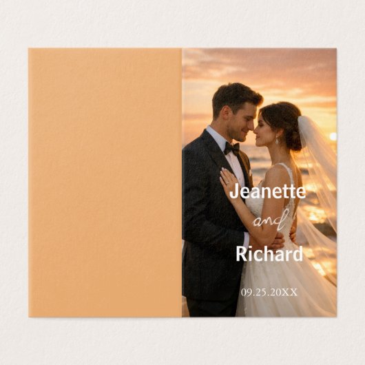 Romantic Sunset Beach Wedding Vows Program (Outside Unfolded)