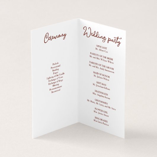Romantic Sunset Beach Wedding Vows Program (Inside)