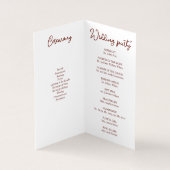 Romantic Sunset Beach Wedding Vows Program Kaart (Binnen)