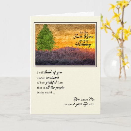Romantic Sunset Birthday for Life Partner Kaart (Gele Bloem)
